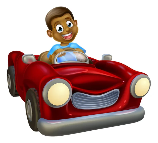 Cartoon Character Driving Car — Stock Vector