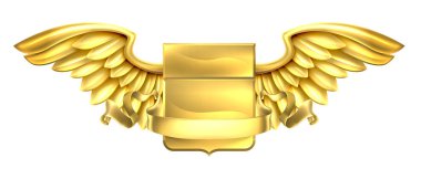 Altın kanatlı kalkan kaydırma tasarım