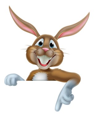 Easter Bunny Pointing clipart
