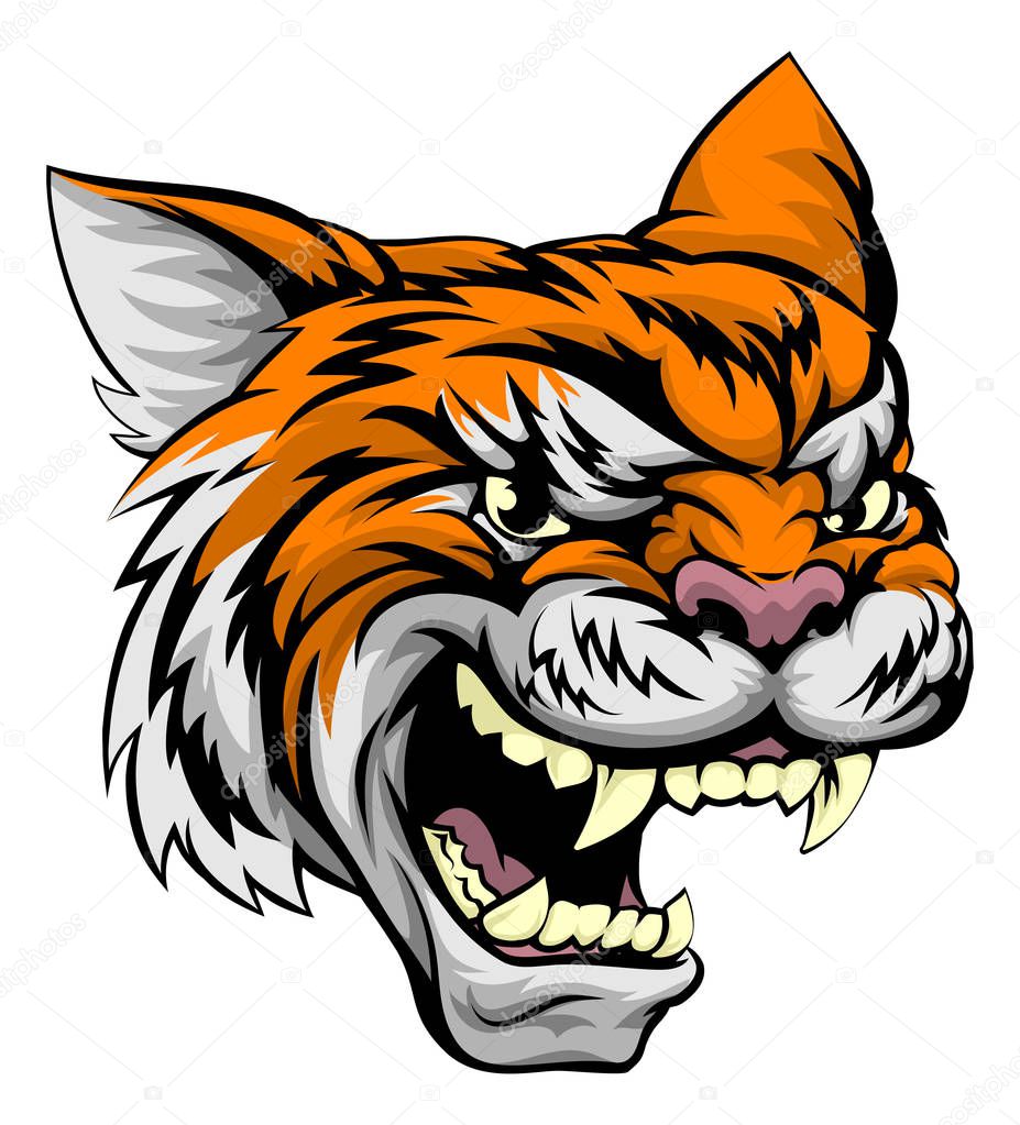 A mean looking tiger sports mascot animal