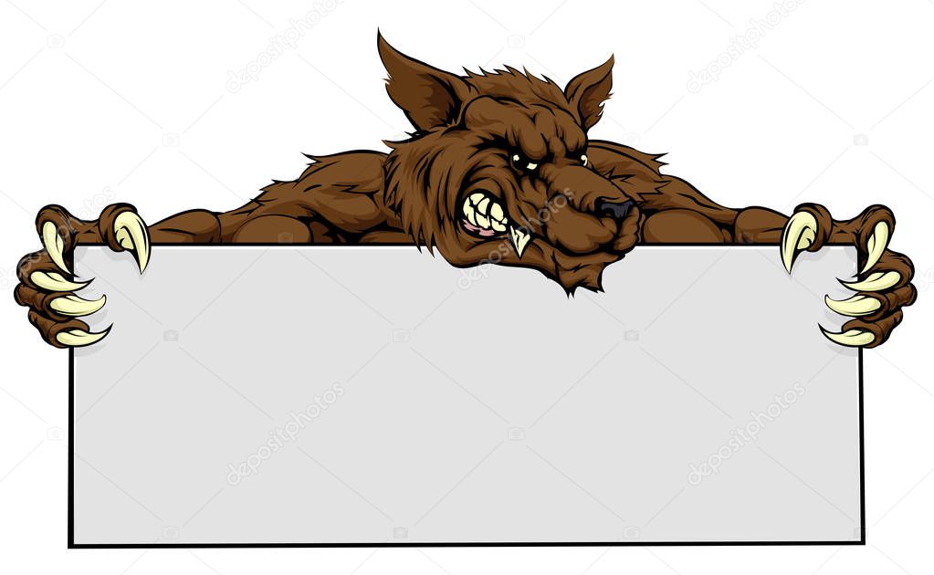 Wolf Mascot Sign