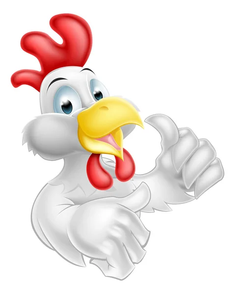 Pollici su Cartoon Chicken — Vettoriale Stock