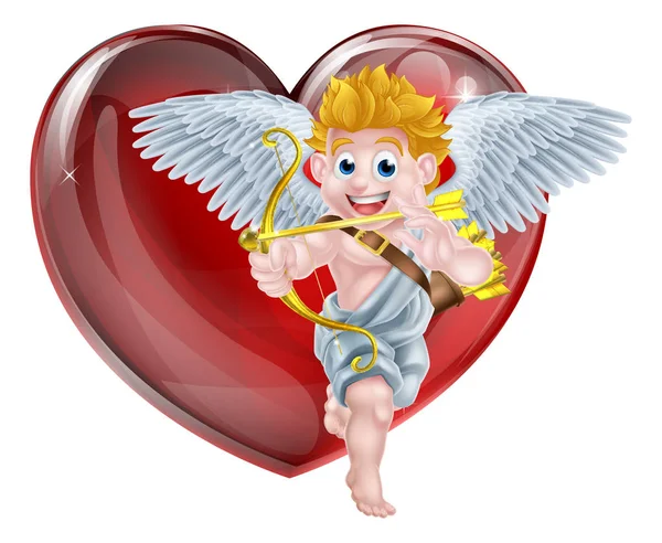 Día de San Valentín de dibujos animados Cupido — Vector de stock