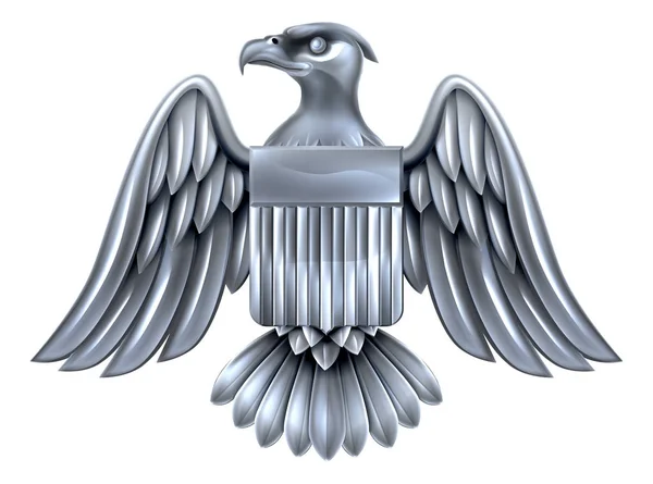Escudo de águila americana de plata — Archivo Imágenes Vectoriales