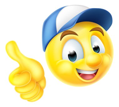 Emoji Emoticon Worker Giving Thumbs Up clipart