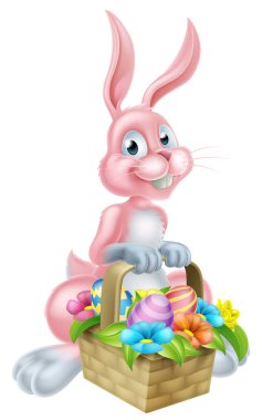 Bunny Rabbit with Easter Basket clipart