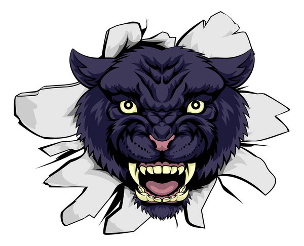 Спортивный талисман черной пантеры
