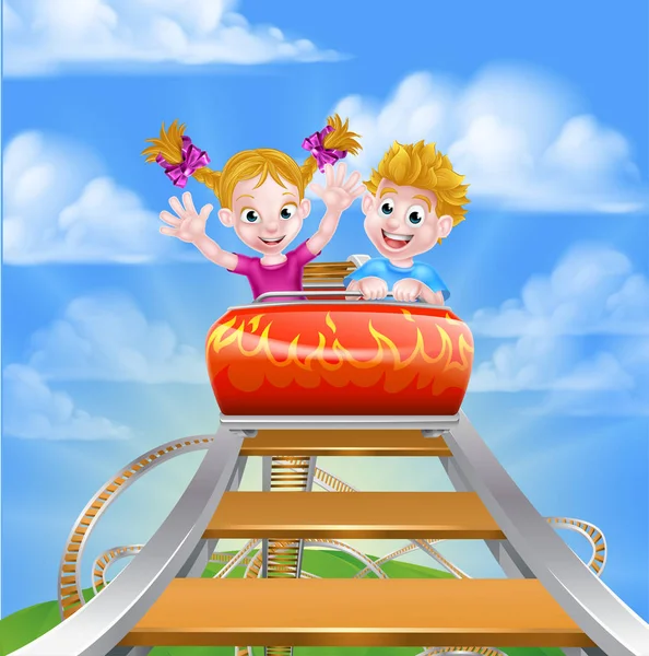Roller Coaster Fair Park rozrywki — Wektor stockowy