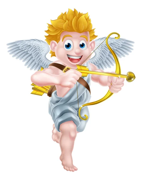 Ángel de dibujos animados Cupido — Vector de stock