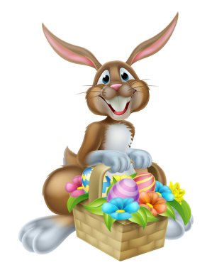 Bunny tavşan sepet yumurta ile
