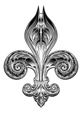 Fleur de Lis in Vintage Style