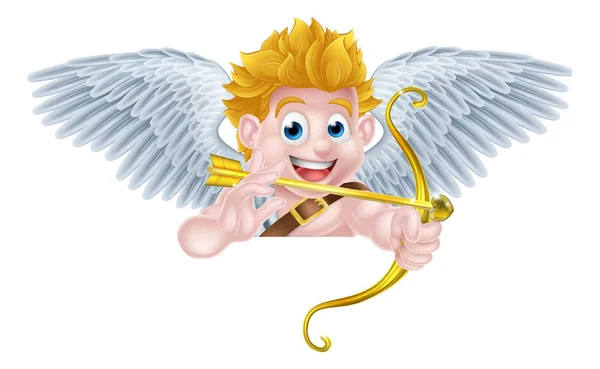 Dessin animé de l'ange Cupidon Valentines — Image vectorielle