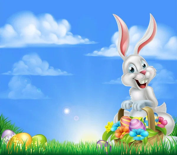 Cartoon Easter Bunny achtergrond — Stockvector