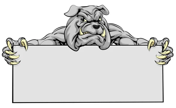 Bulldog Sports Mascot Sign — Stock Vector