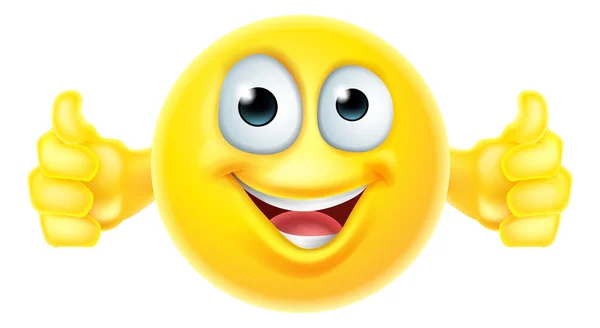 Polegares para cima emoji sorridente — Vetor de Stock