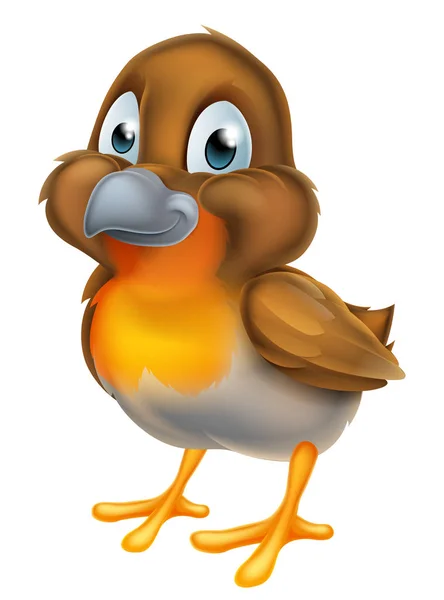 Uccello Robin cartone animato — Vettoriale Stock