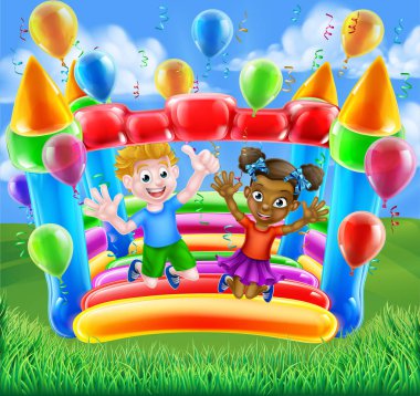 Çizgi film çocuklar Bouncy kale