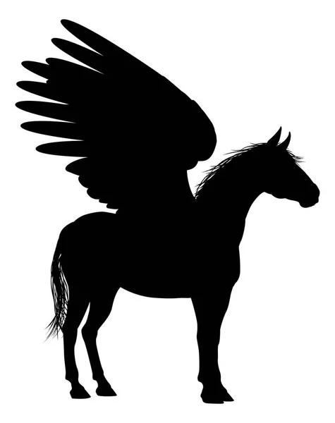 Pegasus paard silhouet — Stockvector