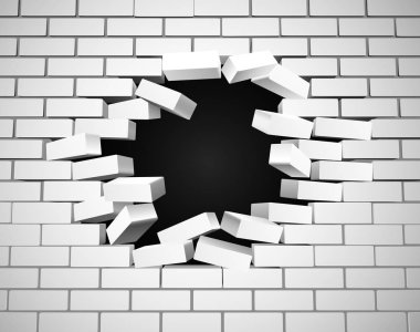 White Breaking Wall clipart