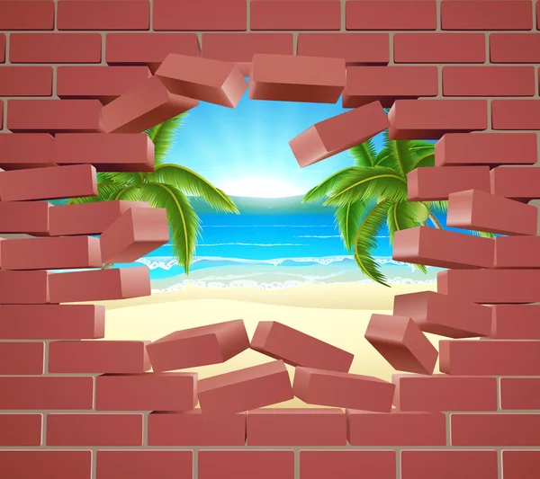Koncepcję ściany Beach — Wektor stockowy