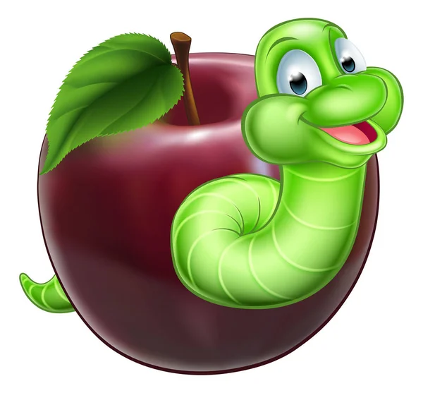 Worm en apple — Stockvector