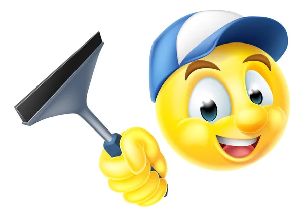 Cleaner Emoji смайлик з Ракель — стоковий вектор