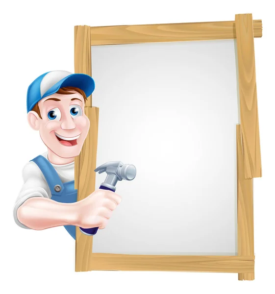 Caricature Carpenter signe — Image vectorielle
