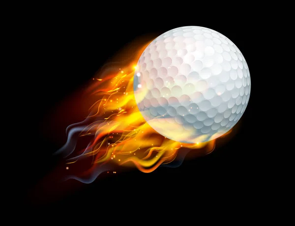Palla da golf in fiamme — Vettoriale Stock