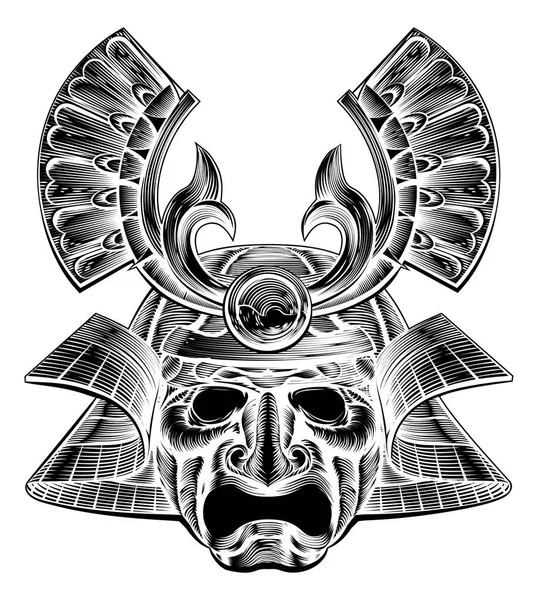 Samurai Mask Graphic — Stock Vector