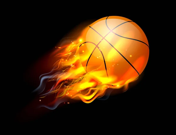 Basketball Ball on Fire — Stock Vector