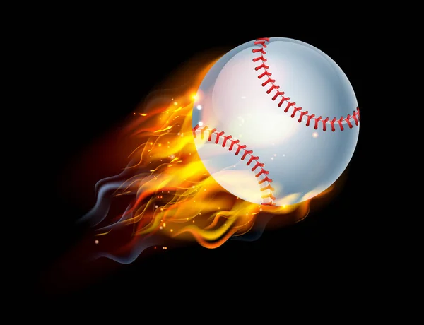 Baseball bollen i brand — Stock vektor