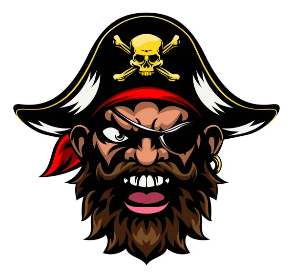 Cartoon Pirate Sports Mascot — Stock Vector