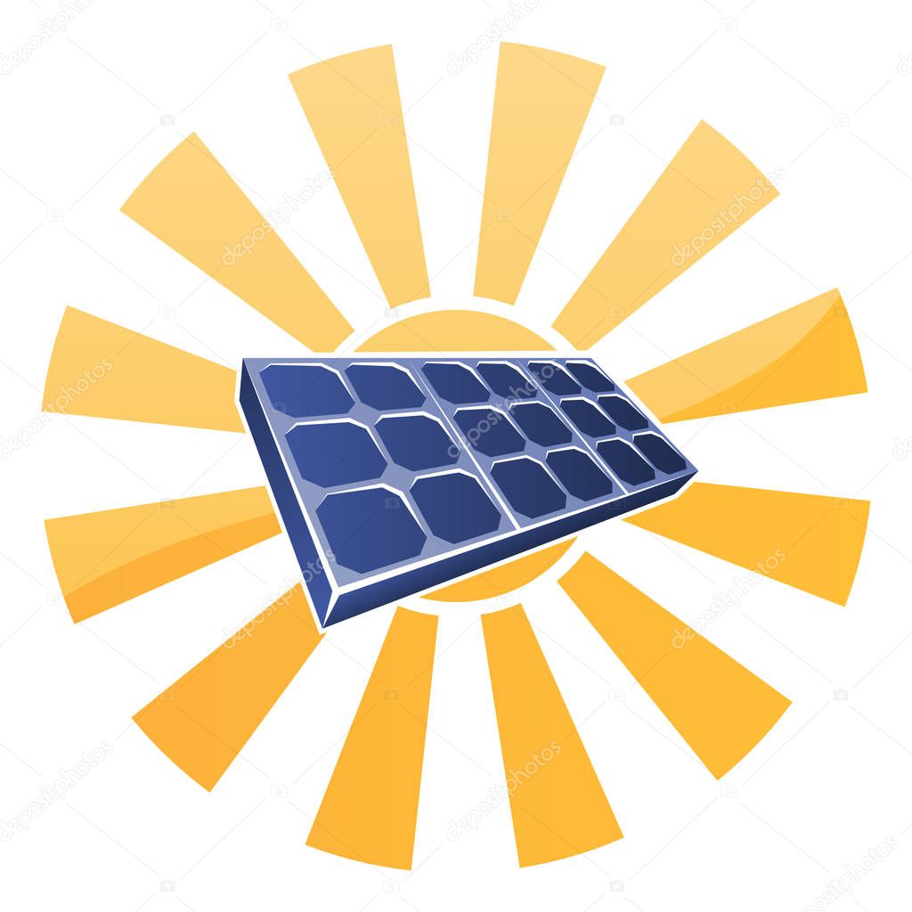 Solar Panel and Sun Concept