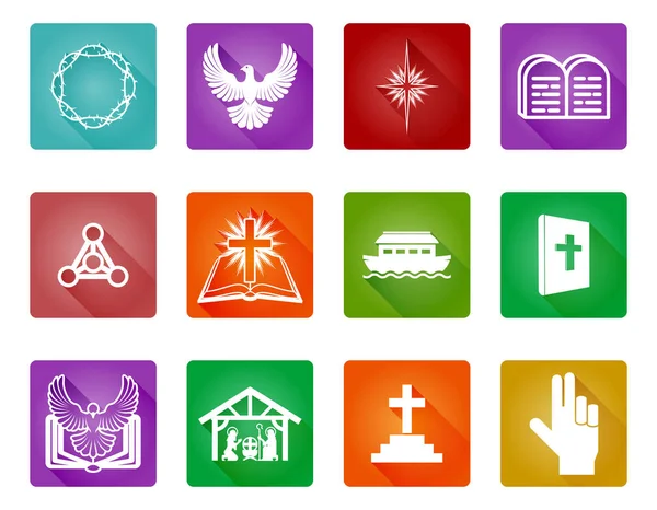 Set di icone cristiane — Vettoriale Stock