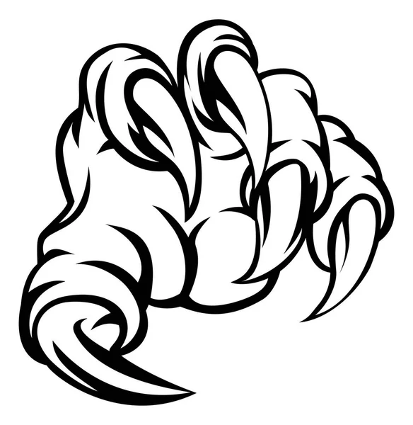 Monster klauw hand — Stockvector