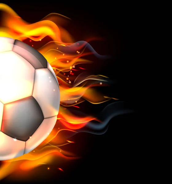 Flaming voetbal — Stockvector