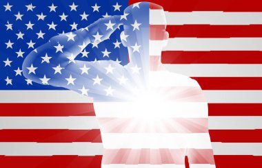 Veterans Day Soldier Saluting clipart