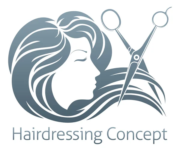 Hairdresser Woman Scissor Concept — Stock Vector