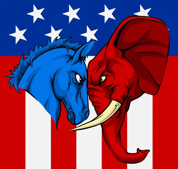 Elección Americana Burro Elefante Concepto — Archivo Imágenes Vectoriales