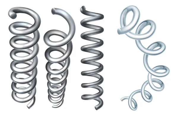 Elementos de diseño de bobina de resorte de metal de acero — Archivo Imágenes Vectoriales