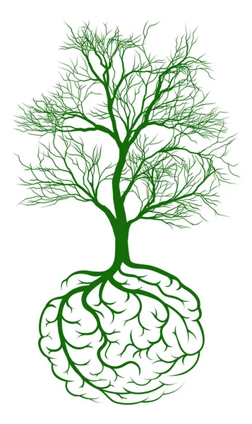 Concepto de cerebro raíz — Vector de stock