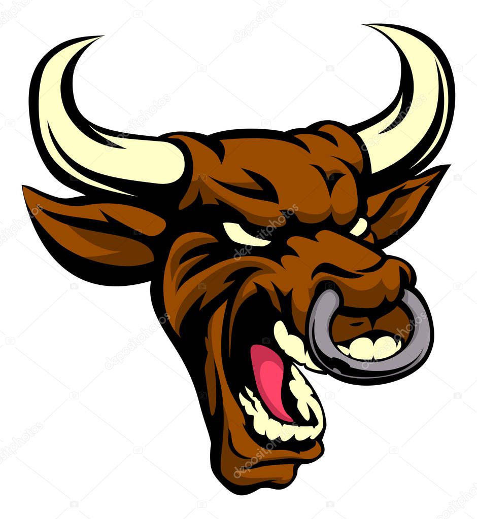 Bull Mean Animal Mascot