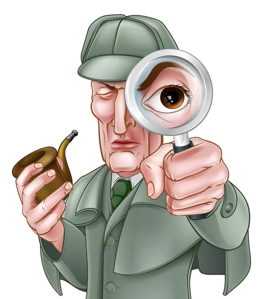 Sherlock Holmes Detective Cartoon — Image vectorielle
