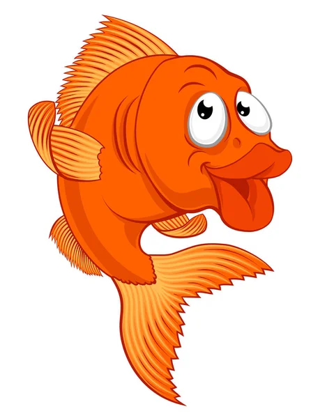 Cartoon Gold Fish or Gold Fish Character — Stock Vector