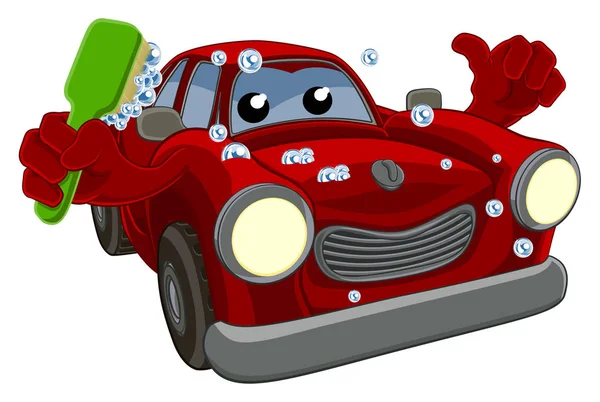 Mascotte de Lavage de voiture Cartoon — Image vectorielle