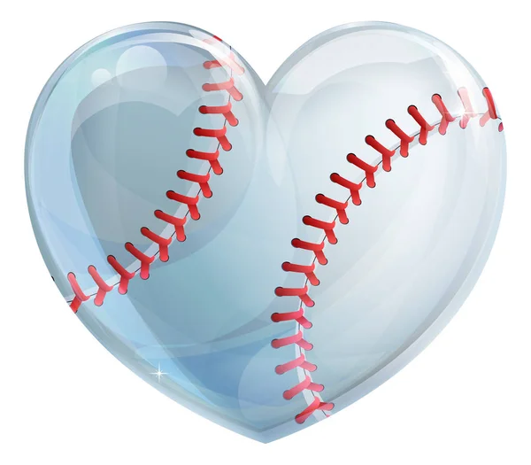 Baseball ve tvaru srdce — Stockový vektor