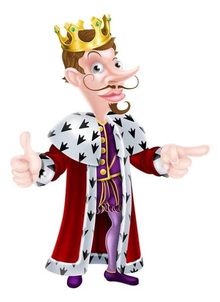 Cartoon koning mascotte — Stockvector