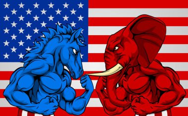 Siyaset Amerikan Seçim Kavramı Eşek vs Elephant