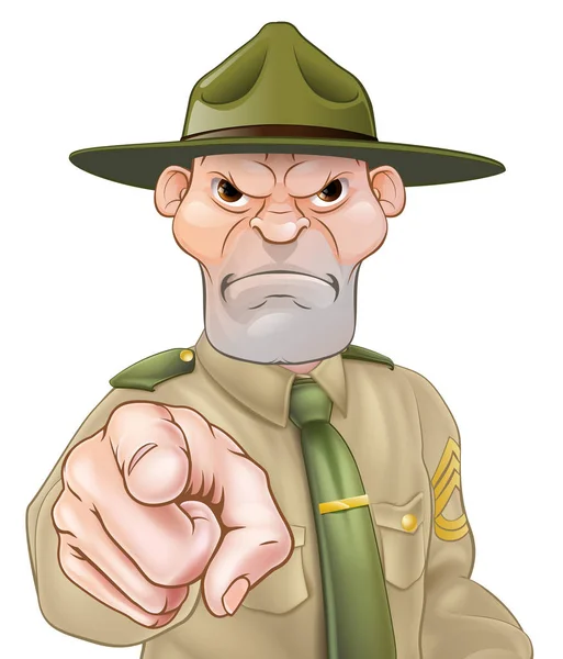 Drill Sergeant Pointing — Stock Vector
