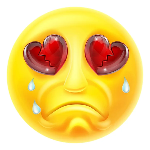 Heartbroken Crying Emoji hangulatjel — Stock Vector